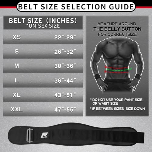 RitFit Weight Lifting Belt 6 Inch for Squats Deadlift Strength Training - color: Black, size: S(26"-32")