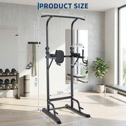 Adjustable Power Tower Pull Up Dip Station Multifunction Strength Training