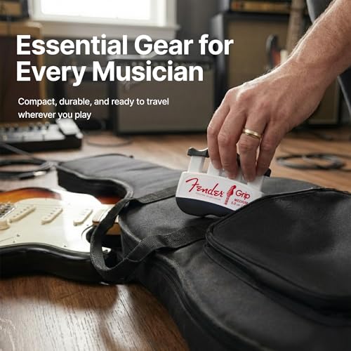 Fender GRIP Hand and Finger Exerciser – Best Ergonomic Finger Strengthener to improve play on all stringed instruments (Guitar, Bass, Violin, etc.) (Tensions: WHITE=5-Lbs; RED=7-Lbs; BLACK=9-Lbs) - color: White