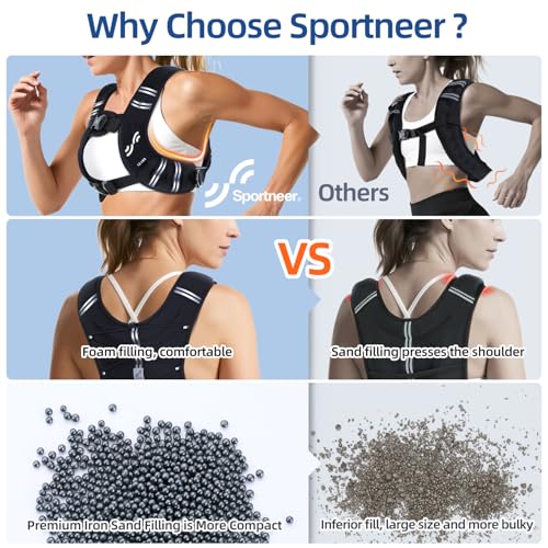 Sportneer Weighted Vest Woman: 8lb/12lb/15lb/20lb/25lb Weight Vest for Walking with Phone Bag, Adjustable Women Weighted Vest for Running Rucking Vest for Jogging Strength Training Weight Loss