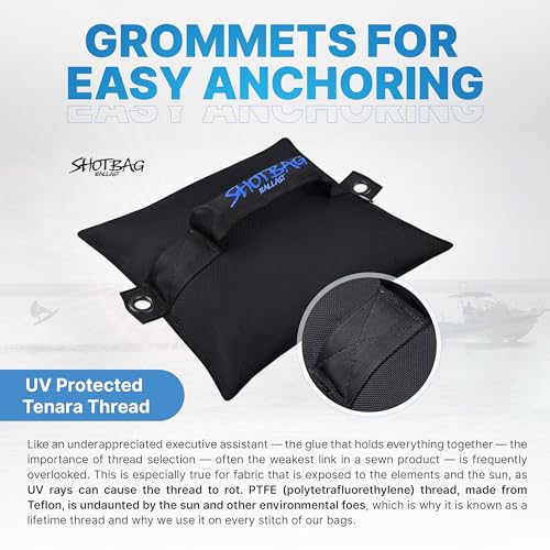 Bag for Wake Surfing, or Wakeboarding, Boat Weight Bags for Boosting Wake, Prefilled With Fine Recycled Steel Shot, Easy to Handle – 5 Year Warranty (Sizes 25lb or 50) (Grommet, 25 LB)
