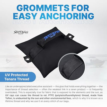 Bag for Wake Surfing, or Wakeboarding, Boat Weight Bags for Boosting Wake, Prefilled With Fine Recycled Steel Shot, Easy to Handle – 5 Year Warranty (Sizes 25lb or 50) (Grommet, 25 LB)