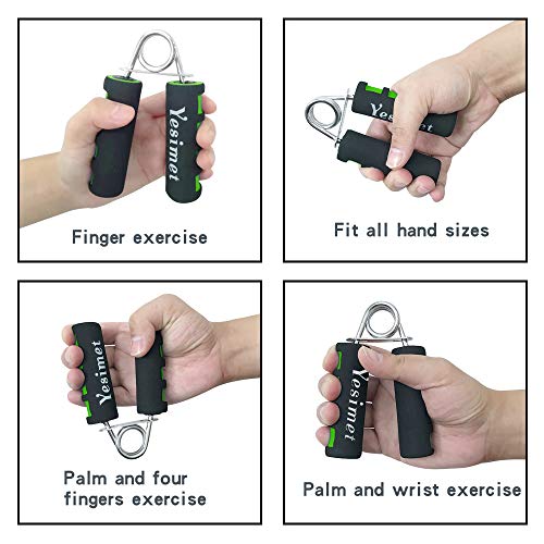 Hand Grip Strengthener Set, Forearm Exerciser, Finger Exercise Gripper, Grip Strength Trainer, hand Trainer-Soft Foam Hand Exerciser for Quickly Increasing Forearm and Hand Grips,2 Pack - color: Green