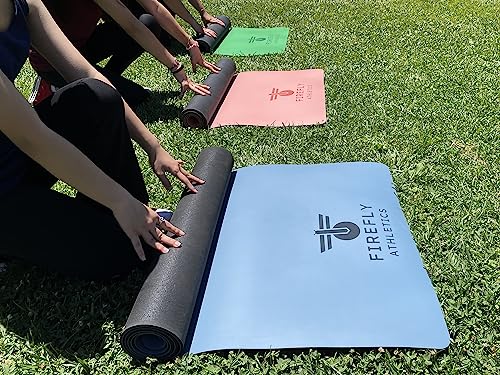 Premium Yoga Mat - 5mm Thick, Extra Wide & Long, Non-Slip Natural Rubber Base & PU Top, Anti-Tear, Ideal for Yoga, Pilates, and Fitness. - color: Blue