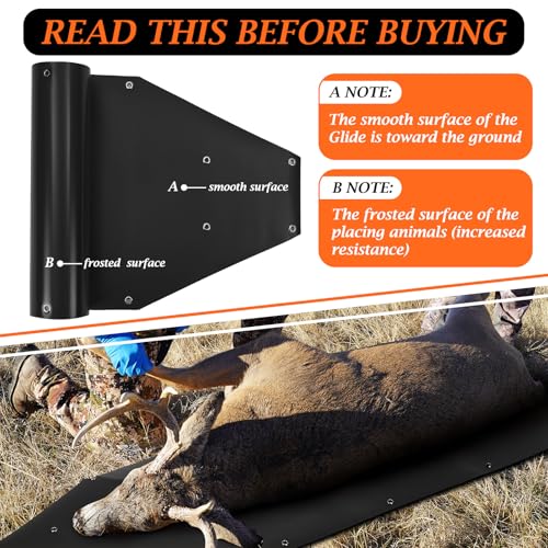 2 Pcs Deer Drag Sled, Heavy Duty Deer Drag Harness Thickened Tear-Resistant Hunting Sled with Ropes Hauling Hunting Gear Accessories for Antelope Elk Duc Ice Fishing Camping Gift for Men