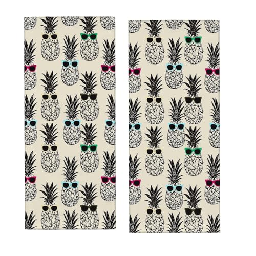 Cool Pineapple Hand Towel for Bathroom 2 Pack,Soft Microfiber Face Towels for Bath,Kitchen,Spa,and Gym,Decorative Absorbent Polyester Towels,Perfect for Home or Hotel Decor 14.5x28in - color: Pineapple44