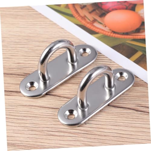 2Pcs Silver Stainless Steel Ceiling Wall Mount Brackets for Suspension Trainers with Hooks Heavy Duty Anchor Mounts for Hammock Installation and Home Gym Wall Anchors Supports Up
