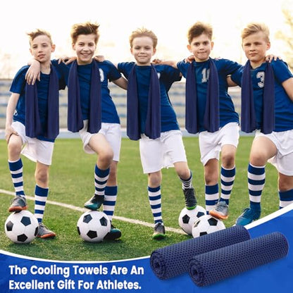 Hosuly 30 Pack Cooling Towels 40"x12" - color: Navy Blue