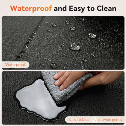 Treadmill Mat for Carpet & Hard Floors, 68" x 24" Foldable Floor Extra Thick Protection Mat, Non-Slip Noise & Shock Absorbing for Walking Pad, Exercise Bike, Elliptical, Home Gym Equipment - size: 68"L x 24"W x 0.2"Th