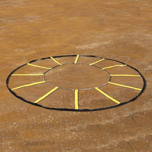 Circular Agility Training Ladder 12 Rungs - Nylon Speed Ladder for Football Soccer Basketball, Portable Footwork Training Equipment for Indoor Outdoor with Storage Bag