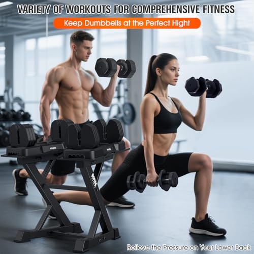 Adjustable Dumbbell Rack Weight Rack Heavy Duty, Home Gym Dumbbell Storage Stand Holder - color: Heavry Black