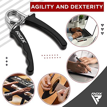 RDX Hand Gripper Finger Strengthener, Grip Strength Trainer, Exerciser for Wrist Forearm and Finger Strength for Athletes, Exercising for Home Gym Training Equipment - size: Pair