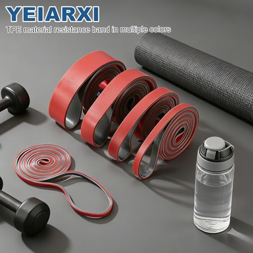 Resistance Bands for Working Out, Pull Up Bands, Pull Up Assistance Straps with Carry Bag for Home/Gym - color: Red/Gray