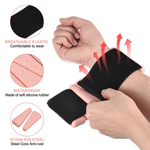 PATIKIL Ankle Weights for Women, 2Lbs Total (1Lb Each) Adjustable Wrist Weights with Removable Weights Arm Weights for Women & Men Yoga Training Walking Jogging Aerobics - color: Pink