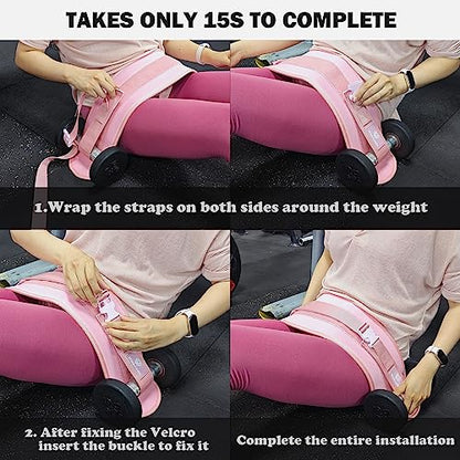 Hip Thrust Belt, Fully Upgraded Hip Thrust Belt for Dumbbells, More Comfortable Hip Thrust Belt, Home Gym Hip Thrust Belt with Wider and Longer Anti-Slip Pads. - color: black