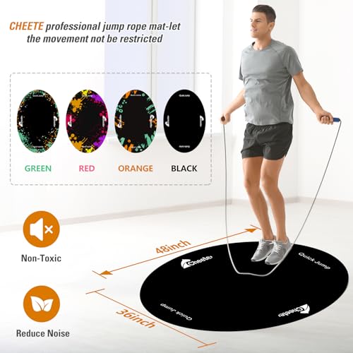 Jump Rope Mat Large Rubber Exercise Mat Workout Mats for Home Gym Flooring Non-Slip Oval Design for Floor & Rope Protection