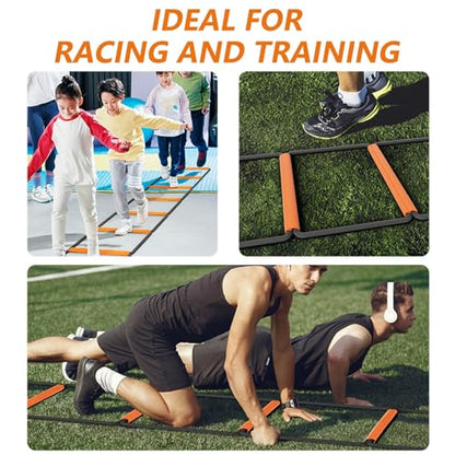Footwork Ladder, Exercise Ladders for Agility Training, Detachable Training Equipment Set, with Carry Bag for Kids, Athletes, Soccer, Basketball(8 Grids) - size: 8 Grids