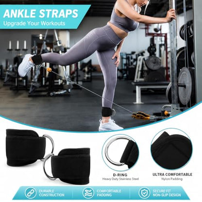 SINYWAY 10 PCS Barbell Pad Set for Squat,Hip Thrust Pad Workout Foam - color: Black