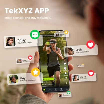 GlowFlex™ Reflex Ball with Counter App, Glow-in-the-Dark | TekXYZ® Online Community for Boxing Ball, Ideal for Coordination, Stress Relief, Home Workouts & Fitness | Stocking Stuffer Gift for All Ages