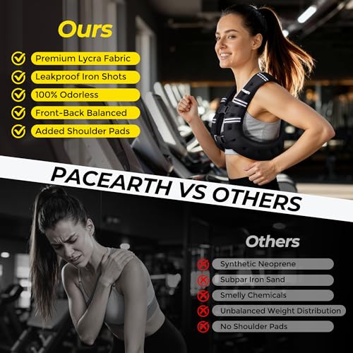 Weighted Vest,6lb/8lb/10lb/12lb/16lb/20lb/25lb/30lb Weight Vest with Reflective Stripe, Body Weight Vests for Women, Men, Weight Loss Workout, Strength Training, Running, Walking, Jogging