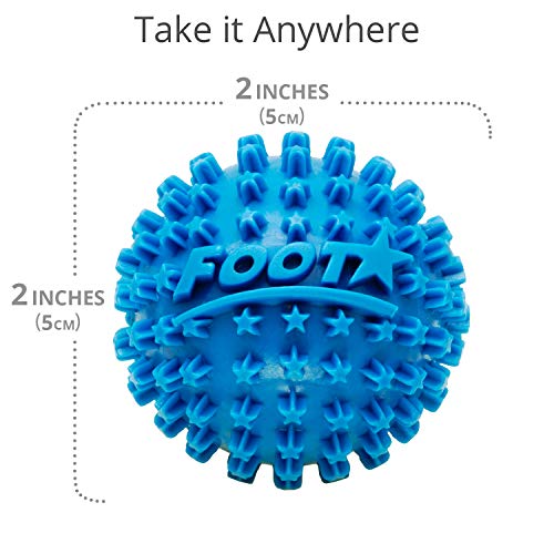 Body Back Foot Star® Massager Ball and Plantar Fasciitis Roller - Soothe Foot Stress, Discomfort, Aches, & Tightness (Pack of 2, Blue, 2-Inch) - style: Two-Pack