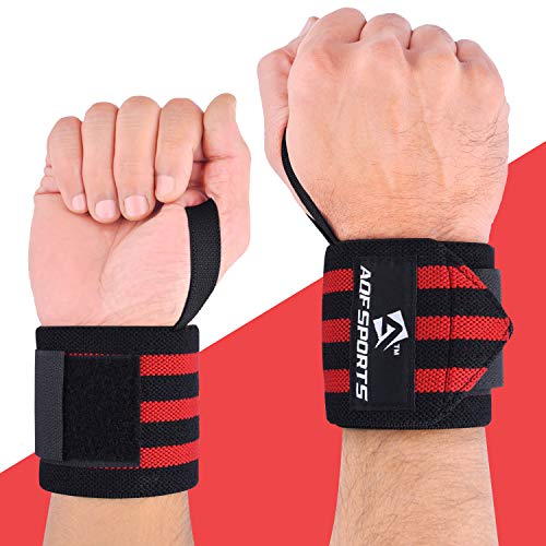 AQF Wrist Wraps for Weightlifting - USPA & IPL Approved 18" Gym Wrist Support with Thumb Loop - Heavy Duty Lifting Wrist Straps for Fitness, Workout, Powerlifting, & Bodybuilding (Pair)