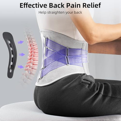FREETOO Back Brace for Lower Back Pain Women with Bionic Support System, Adjustable Knitted Lumbar Support Belt, Breathable Mesh Design with Lumbar Pad,for Herniated Disc,Sciatica,Scoliosis XS (Your Waist:25.5''～29.5'') - size: X-Small