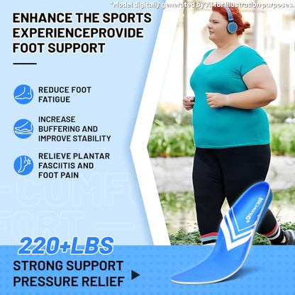 220lbs+ Metatarsalgia Insole Plantar Fasciitis Pain Relief Insert - color: Light Blue, size: MEN (11-11 1/2)|WOMEN (13-13 1/2)--295MM