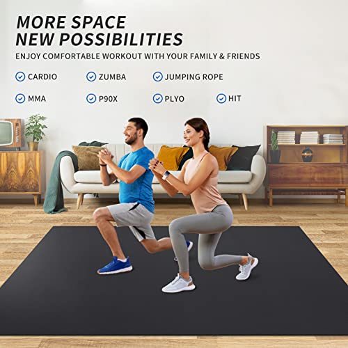 MRO Extra Large Exercise Mat 8'x4.5'/7'x4.5'/6'x4.5'(7mm) - color: black, size: 6*4.5 FT