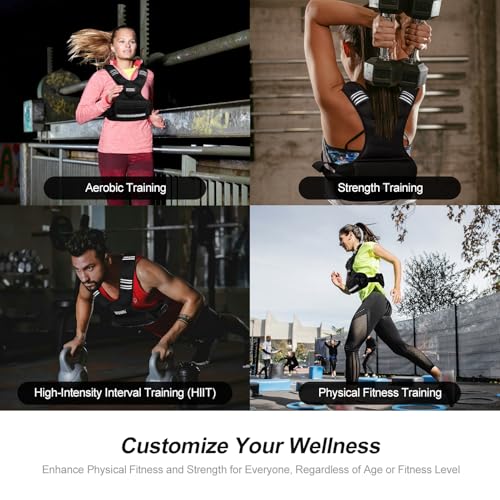 Feyachi Adjustable Weighted Vest, 3-32lb Vest with 6 Ironsand weights - color: Black, size: 3-12 lbs