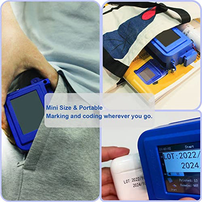 Phezer Upgraded Mini Inkjet Printer for Flat and Curved Surface PC11 Plus, 25 Languages & Quick-Drying Ink Cartridge, Portable Pocket Marking Device for Date Time Barcode Logo Qrcode Batch Number - color: PC11 Plus Mini Printer