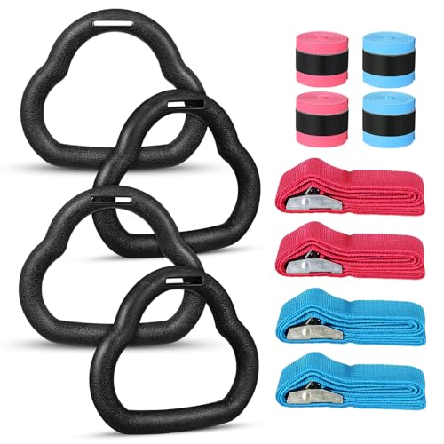 COHEALI Gymnastics Rings Set with Adjustable Straps 1m Blue Cartoon Rings Metal Indoor Sports Equipment for Strength Training and Coordination