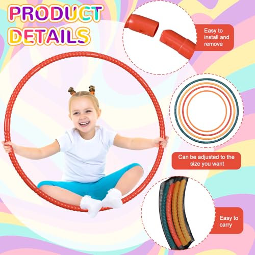 Syhood 12 Pcs Hoops for Kids Plastic, Yellow Green - color: Yellow Green
