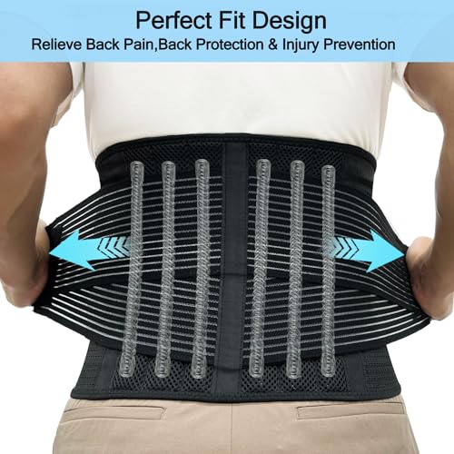 Back Brace for Women and Men, Back Support Belt for Lifting at Work, Back Stretcher for Lower back Pain Relief, Scoliosis, Sciatica,Herniated Disc,Protect Belt for Lumbar 04 Black-XXXL