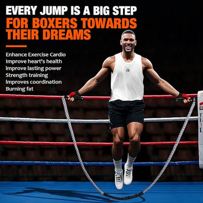 Jump Rope, Weighted Jump Rope for Fitness, Heavy Skipping Ropes for Men Women, Home Gym Workout Equipment Set, Suitable for Boxing, Cardio, Training Muscles, Full Body Exercise Weight Loss at Home
