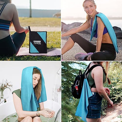 Microfiber Travel Towel, Quick Dry Camping & Gym Towel. Compact - color: Marineblue, size: M:20"×40"