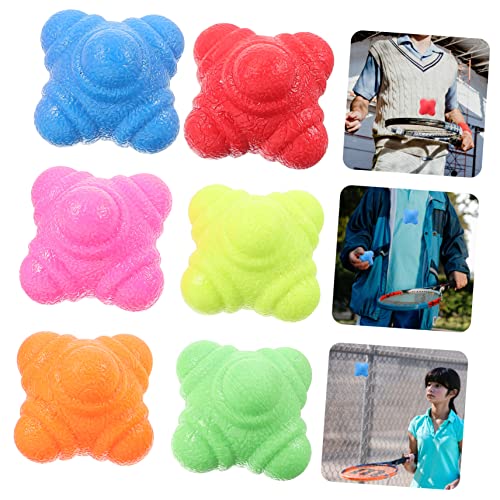 6-Piece Hexagonal Reaction Balls Set for Hand-Eye Coordination Training Speed Reflex Agility Balls for Sports and Fitness Training 5.5cm Size