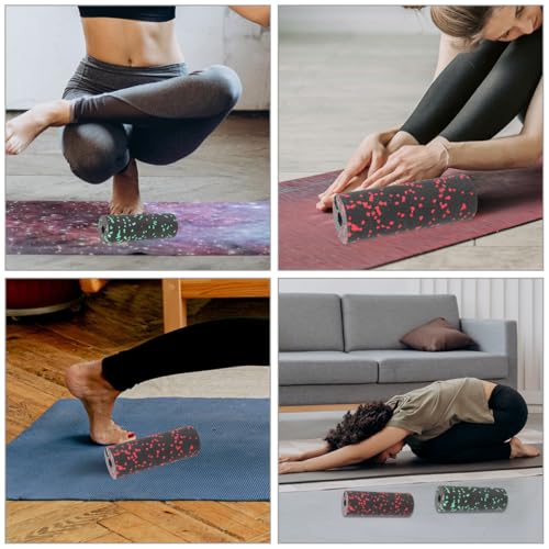 ORFOFE 2pcs Compact Exercise Roller Columns for Muscle Relaxation, Hollow Lightweight Fitness Foam Rollers, Back and Body Massage Tools for Travel and Home Use (Green Red)