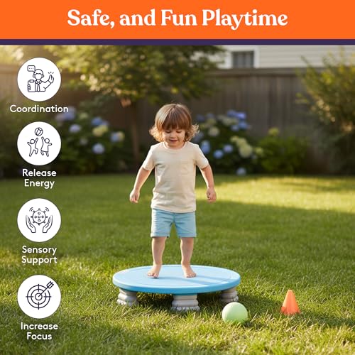 Special Supplies Kids Trampoline Rebounder Bouncing Board – Sensory Balance and Bounce Toy for Indoor and Outdoor Kids Toys - Outdoor Play Equipment