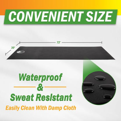Treadmill & Exercise Equipment Mat – Non-Slip, Waterproof Pad for Bike, Walking Pad, Elliptical or Home Gym – Noise-Reducing Workout Floor Protector by Wakeman - size: Medium