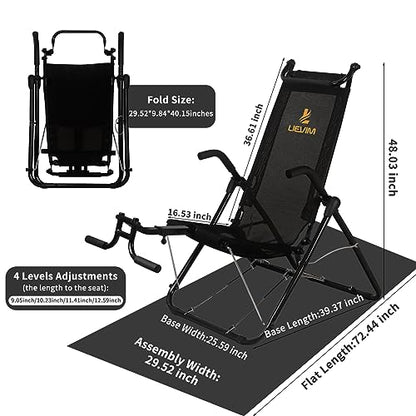 Abdominal Exerciser Chair for Home Gym, Ab Fitness Equipment with Full Body Building and Workout, for Sit Up, Inversion Training, Muscle Strengthening and Back Relief