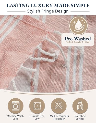 LANE LINEN Beach Towels 4 Pack - Beach Towels Oversized, Pre-Washed Extra Large Beach Towel, Quick Dry, No Sand Beach Towel, Pool Towels for Adults, 39"x71" - Quartz Pink - color: 24: Quartz Pink, size: Pack of 4