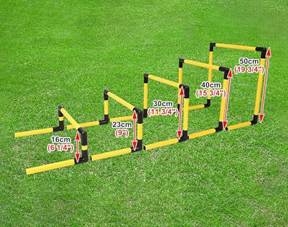 Portable Soft Mini Hurdles Set - 5pcs Training Hurdles for Speed and Agility, Track Field Hurdles Different Heights, for School Gym Home(Yellow)