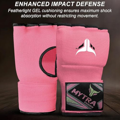 Mytra Fusion Gel Padded Inner Gloves Boxing Hand Wraps for Kids, Boxing Wraps with 80 cm Long Wrist Strap for MMA, Kickboxing, Punching, Martial Arts & Muay Thai Hand Wraps - color: Pink