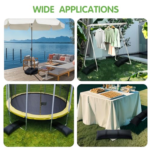 Sand Bags for Weight, 2 x 44 LBS Fillable Black Empty SandBags for Umbrella Base, Outdoor Cantilever Patio Umbrella Stand, Backyard Furniture, Trampoline(Without Sand)(2, Black)