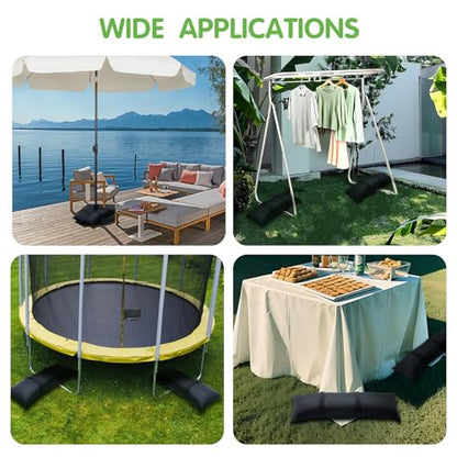 Sand Bags for Weight, 2 x 44 LBS Fillable Black Empty SandBags for Umbrella Base, Outdoor Cantilever Patio Umbrella Stand, Backyard Furniture, Trampoline(Without Sand)(2, Black)