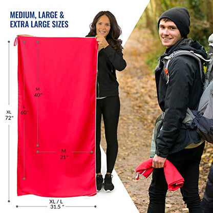 VENTURE 4TH Quick Dry Travel Towel - Fast Drying Ultra Soft Microfiber Towels - Essential for Camping, Backpacking, Yoga, Swimming, Gym, Sports and Beach - 3 Compact Sizes