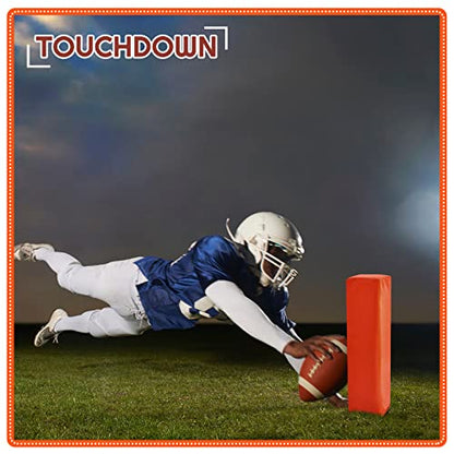 8 Pcs Football End Zone Pylons Anchorless Pylon Markers Sand Weighted, Regulation 18" x 4" x 4", Orange