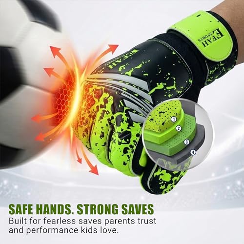 Soccer Goalkeeper Gloves for Kids Boys Children Youth Football Goalie Gloves with Strong Grips