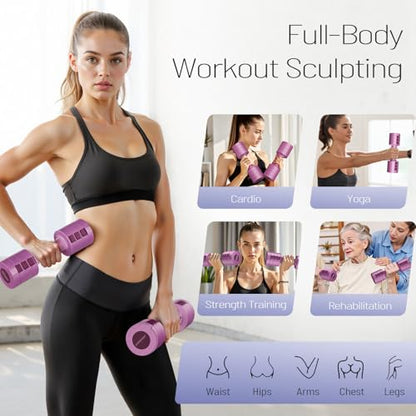 EAST MOUNT Adjustable Dumbbells 5 lb Dumbbells Set of 2 / Pair 10 lb Total Free Weights 6 in 1 Women Hand Weights for Home,Office,Gym Exercise Training 2lb 3lb 4lb 5lb Fast Adjust